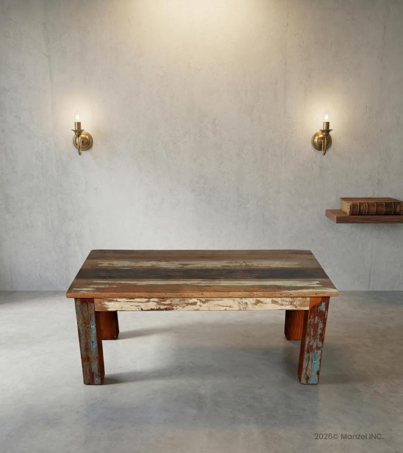 RECLAIMED TEAK COFFEE TABLE