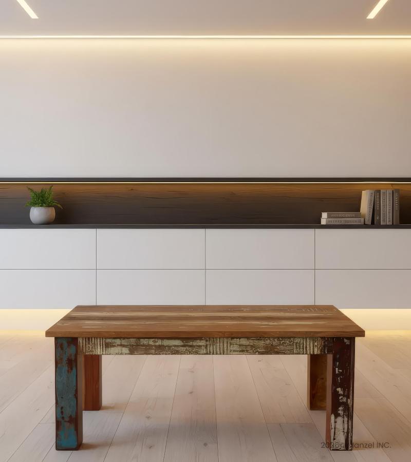 RECLAIMED TEAK COFFEE TABLE