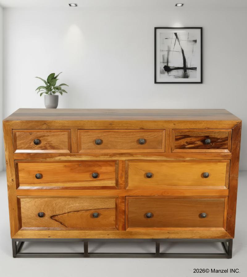 SOLID RECLAIMED TEAK WOOD 6 DRAWER DRESSER CHEST BUREAU SIDEBOARD