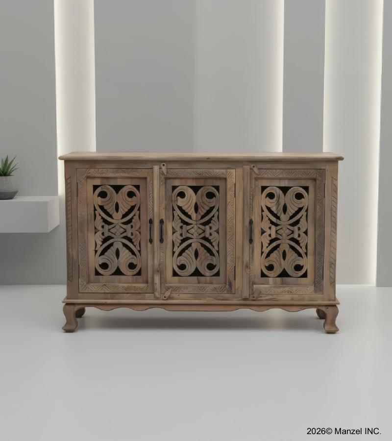 CARVED WOODEN SIDEBOARD