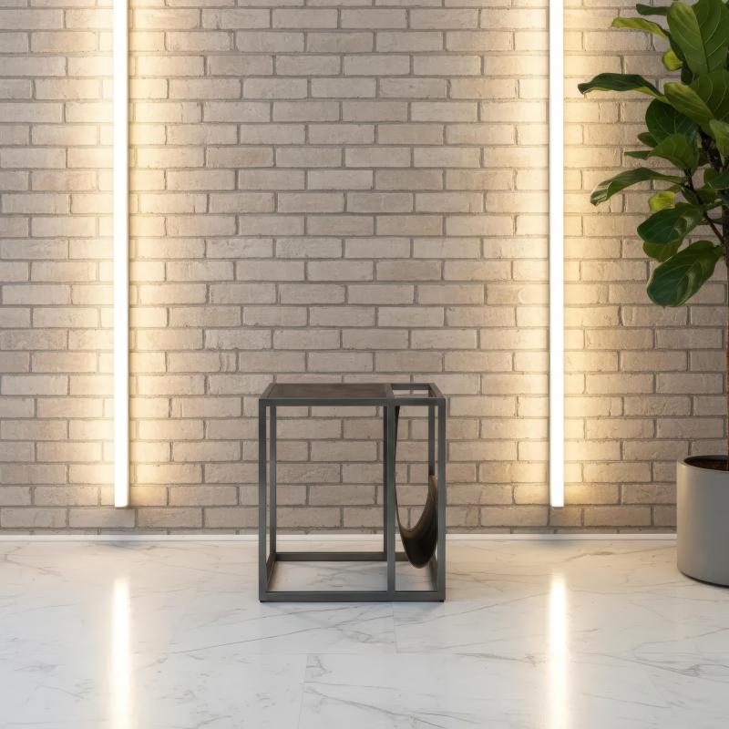 SOLID WOOD & IRON END TABLE