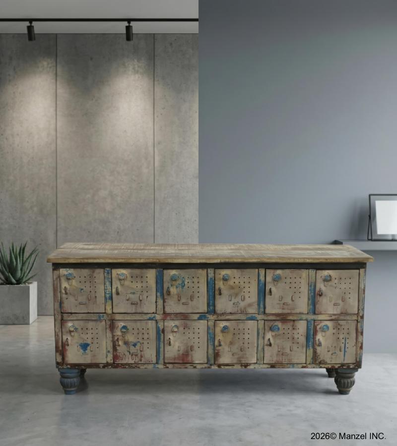 WOOD & METAL LOCKER STORAGE TRUNK - VERY INTERESTING!