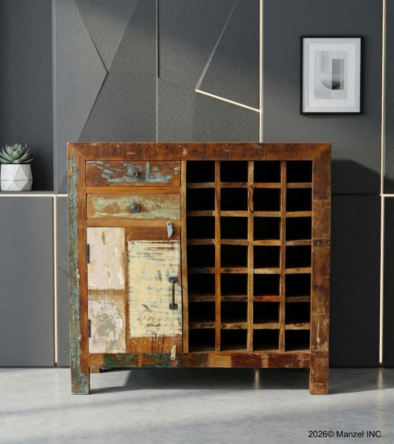 SOLID RECLAIMED WOOD WINE BAR