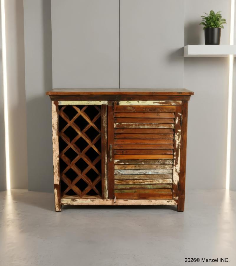 SOLID RECLAIMED TEAK WOOD WINE LIQUOR BAR