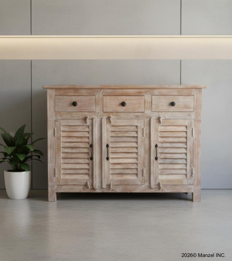 RECLAIMED TEAK 3 DRAWER / 3 DOOR SIDEBOARD / CABINET