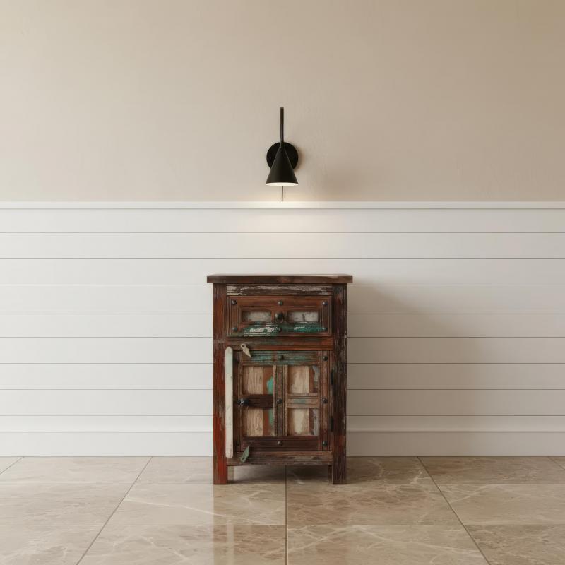 RECLAIMED WOOD 1 DRAWER END TABLE / NIGHTSTAND