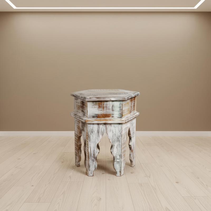 SOLID RECLAIMED TEAK WOOD END TABLE / NIGHTSTAND