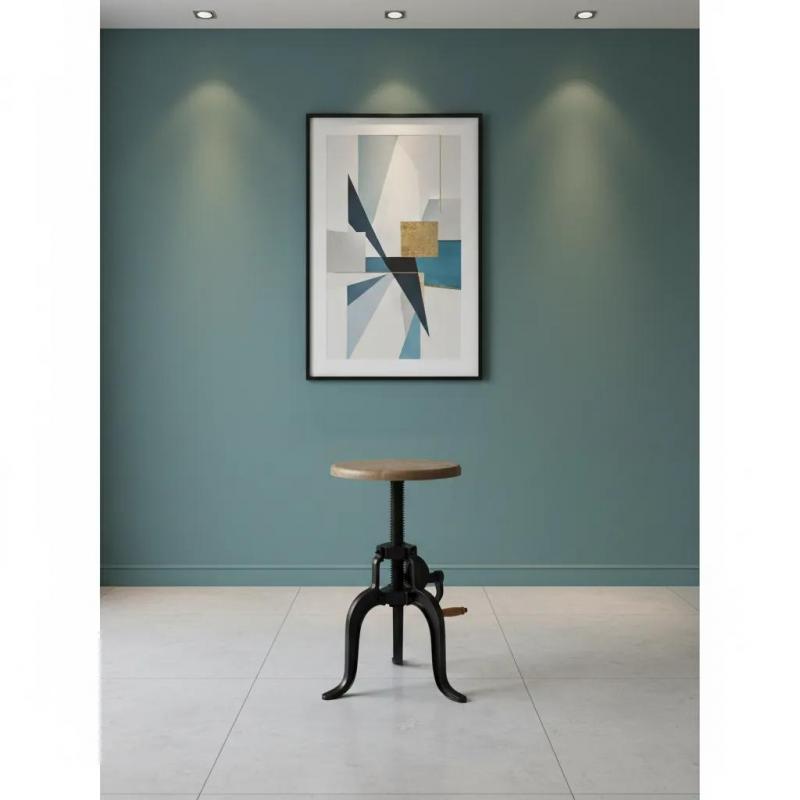 SOLID WOOD & IRON END TABLE