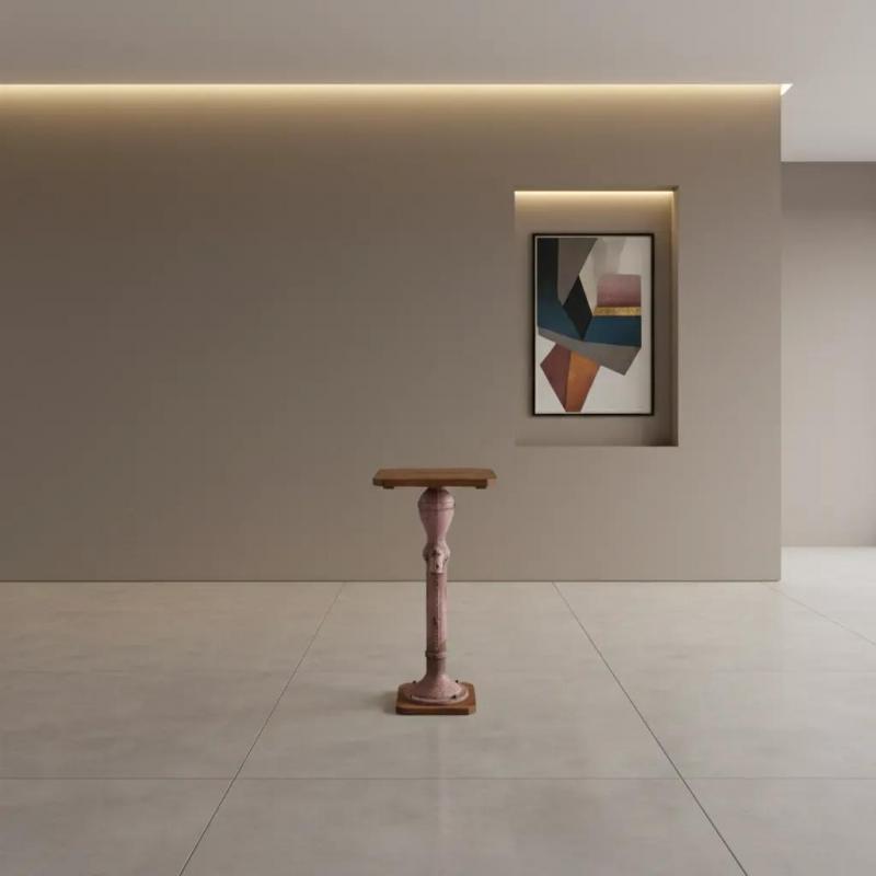 REPURPOSED IRON & SOLID WOOD PIPE TABLE