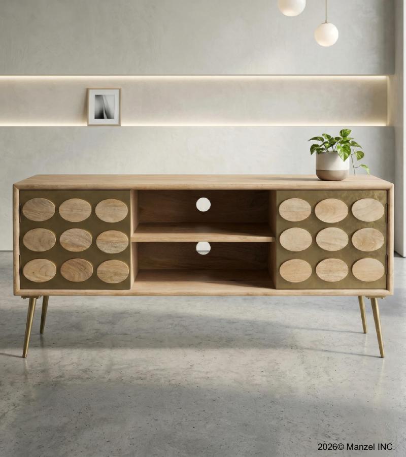 ABSTRACT WOOD & METAL CONSOLE