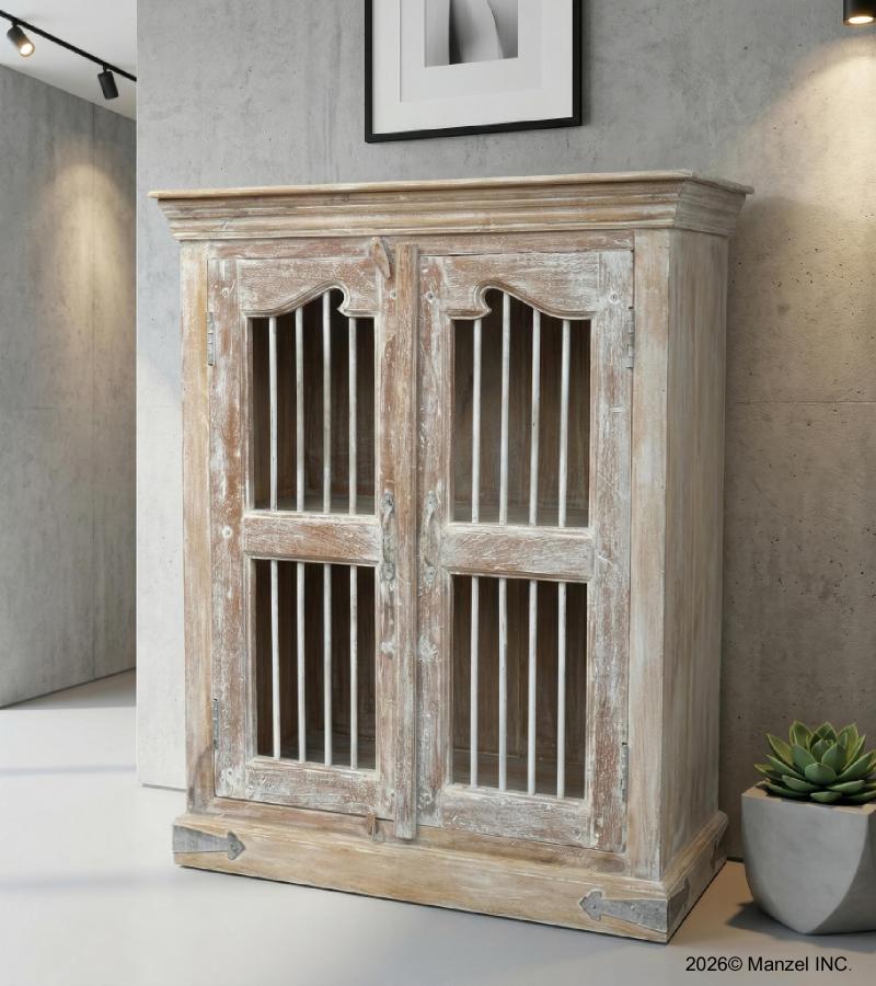 RECLAIMED WOOD & IRON CABINET