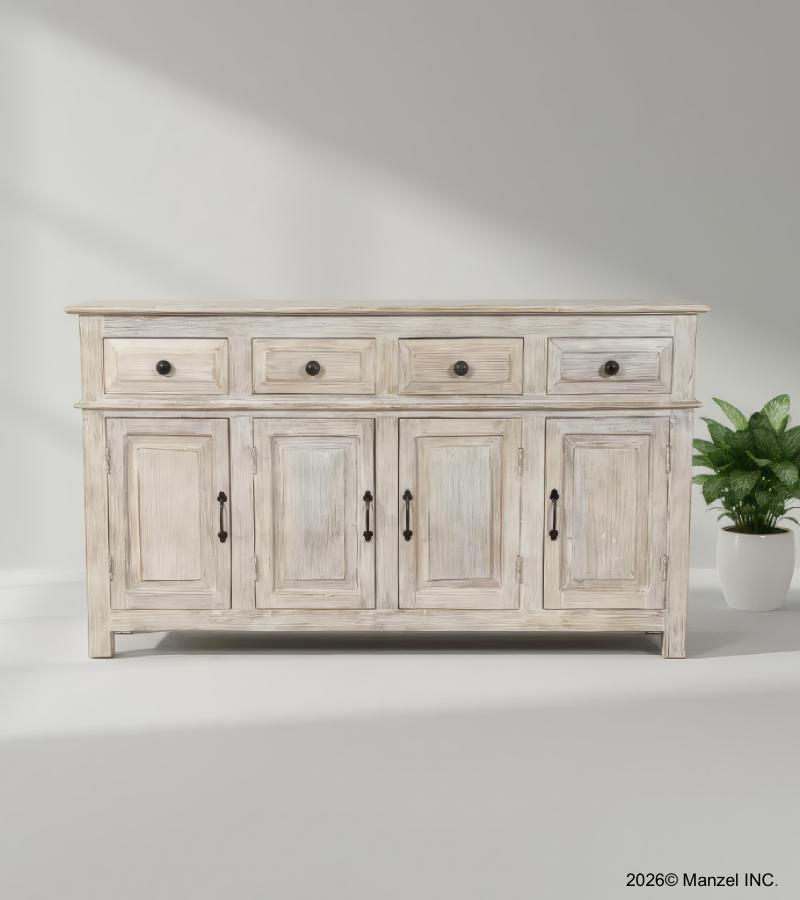 SOLID RECLAIMED TEAK WOOD SIDEBOARD 4 DOORS / 4 DRAWERS 