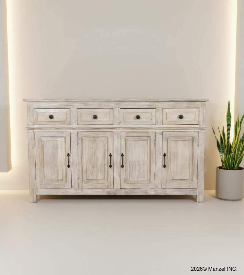 SOLID RECLAIMED TEAK WOOD SIDEBOARD 4 DOORS / 4 DRAWERS 