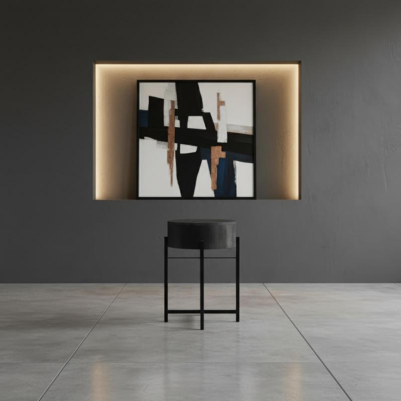 SOLID WOOD & IRON END TABLE