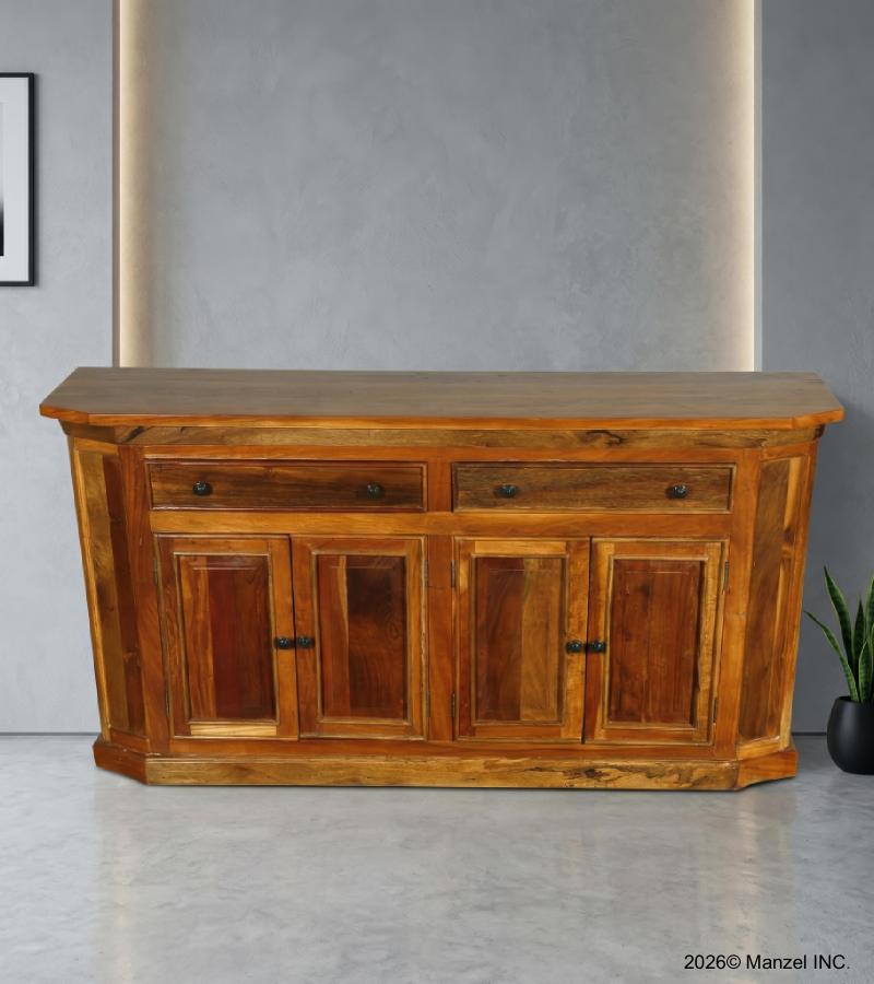 SOLID RECLAIMED TEAK WOOD SIDEBOARD W/ 2 DRAWERS & 4 DOORS