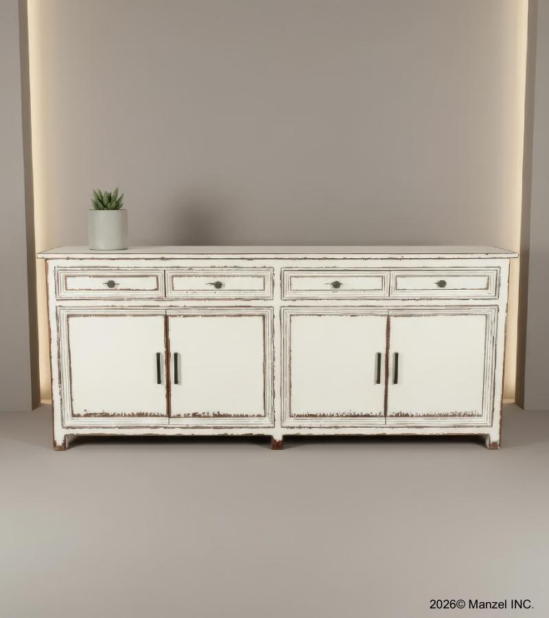 SOLID RECLAIMED TEAK WOOD  SIDEBOARD W/ 4 DRAWERS & 4 DOORS