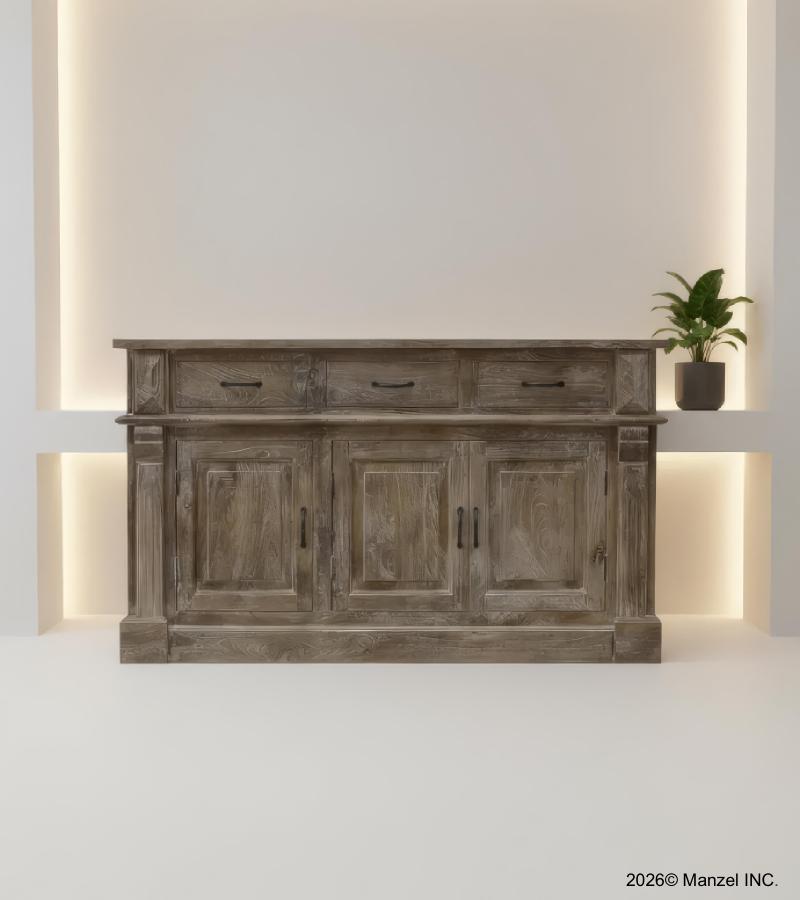 SOLID WOOD 3 DRAWER / 3 DOOR SIDEBOARD