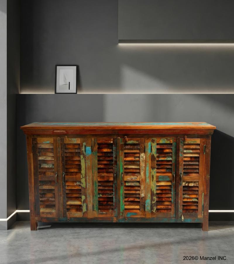 SOLID RECLAIMED TEAK WOOD SIDEBOARD CABINET