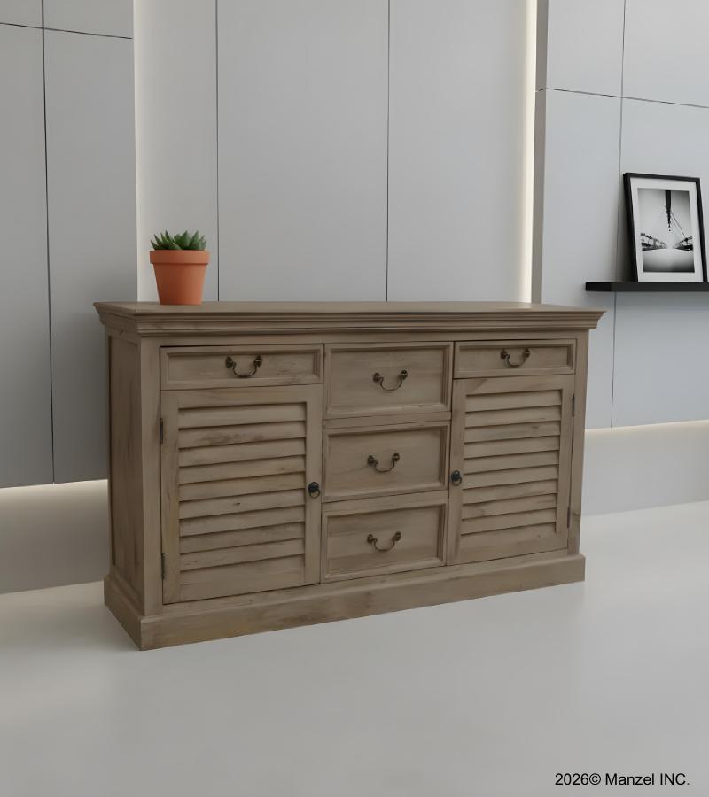 SOLID WOOD SIDEBOARD W/ DRAWERS & DOORS