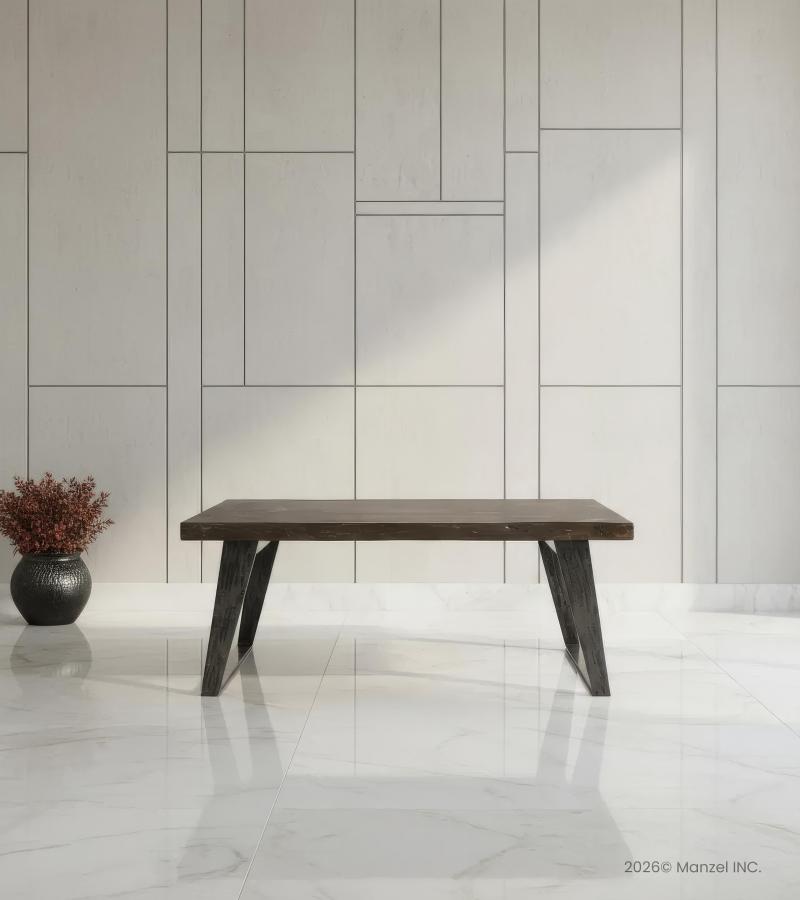 SOLID WOOD LIVE EDGE & IRON COFFEE TABLE