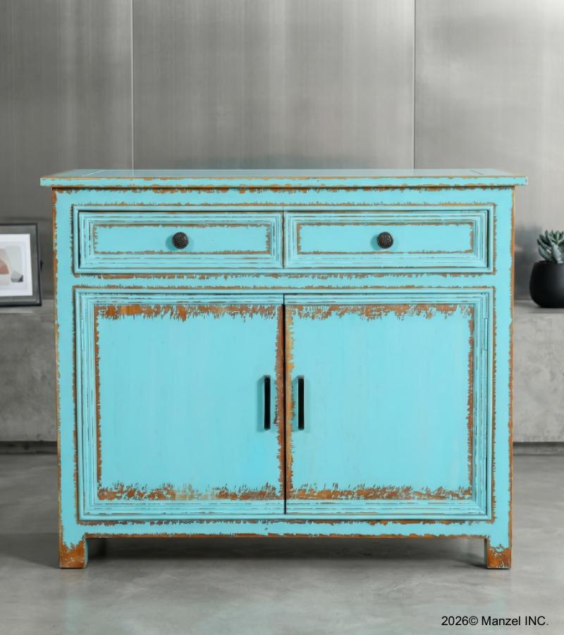 Solid Reclaimed Teak Wood 2 Door, 2 Drawer Sideboard Console Server