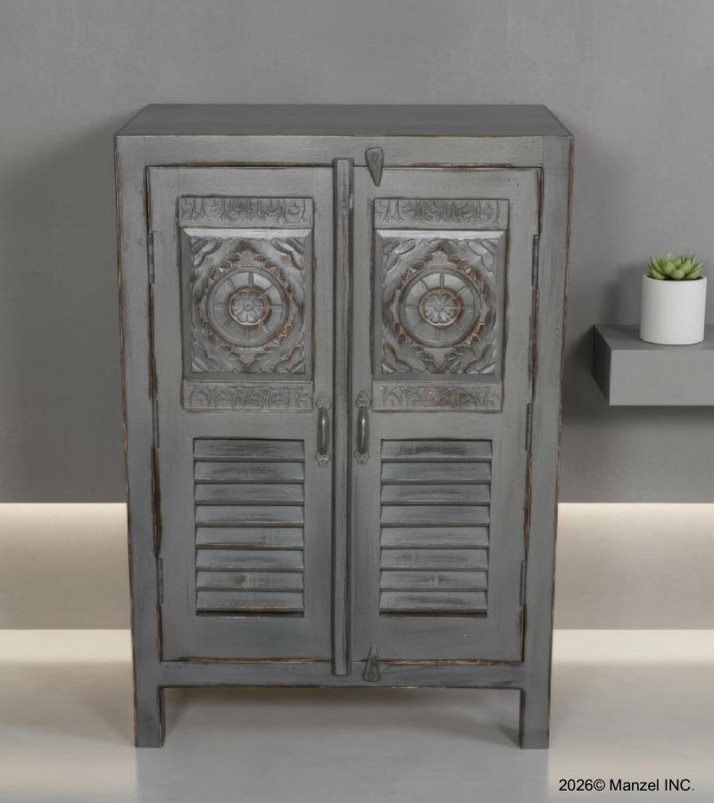 HAND CARVED SOLID WOOD CABINET