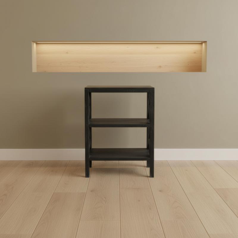 SOLID WOOD 3 TIER END TABLE