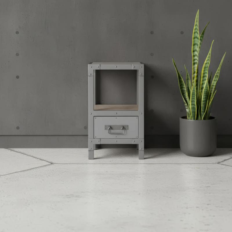 IRON WOODEN END TABLE