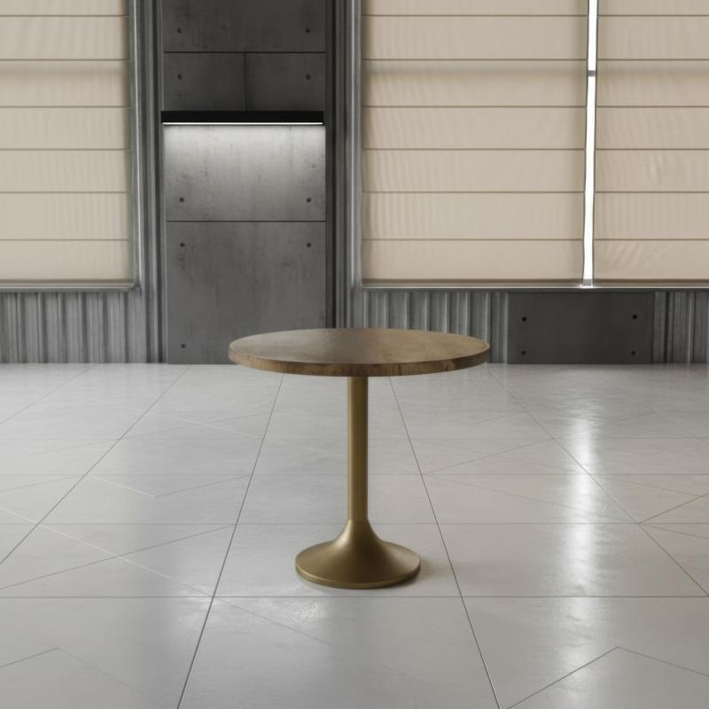 SOLID WOOD & IRON SIDE TABLE