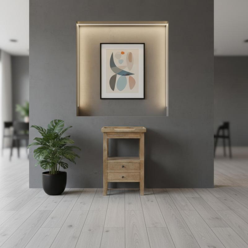 SOLID WOOD 2 DRAWER NIGHTSTAND END TABLE