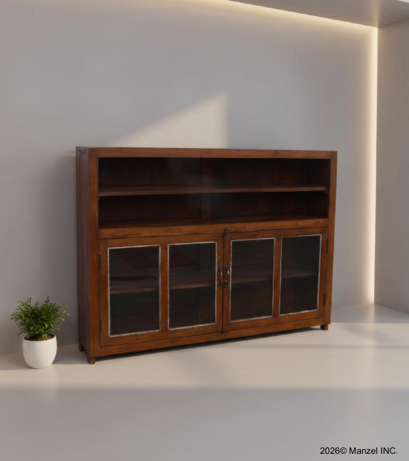 SOLID RECLAIMED WOOD SIDEBOARD WITH 4 DOORS 2 SHELVES