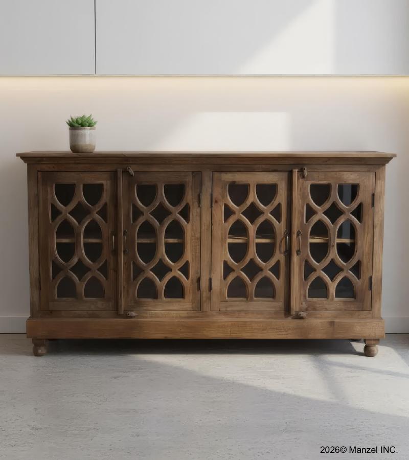 HAND CARVED SOLID WOOD SIDEBOARD