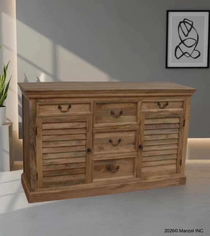 SOLID WOOD SIDEBOARD W/ DRAWERS & DOORS