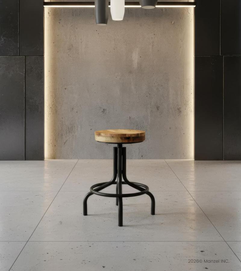IRON WOODEN STOOL