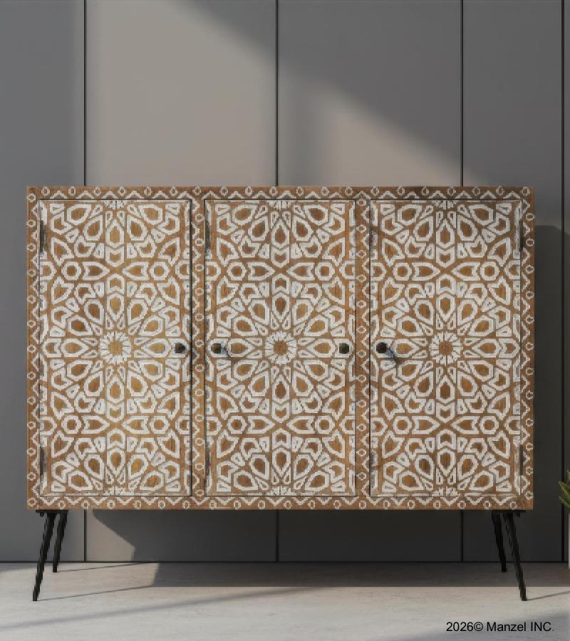 BOHO 3 DOOR WOOD SIDEBOARD