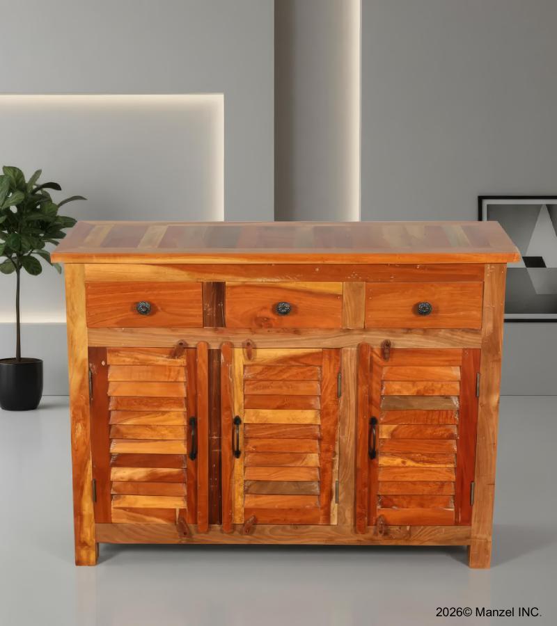 RECLAIMED TEAK 3 DRAWER / 3 DOOR SIDEBOARD / CABINET