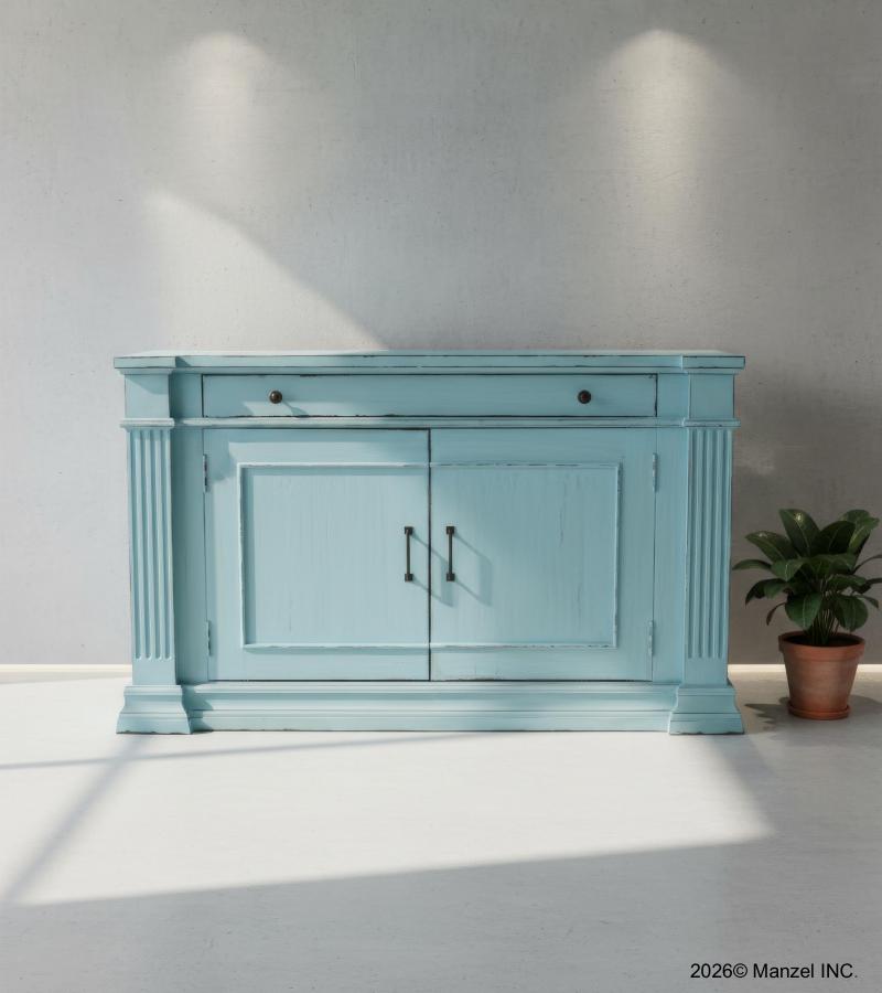 SOLID WOOD 2 DOOR & 1 DRAWER CABINET