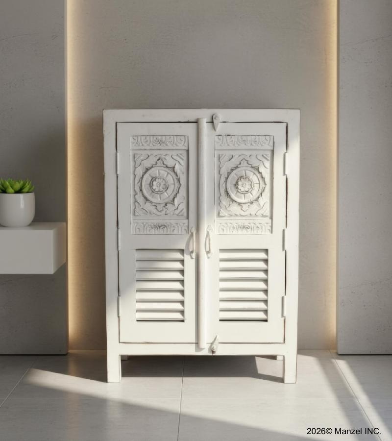HAND CARVED SOLID WOOD CABINET