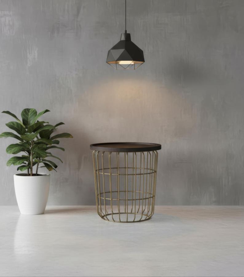 SOLID WOOD & IRON SIDE TABLE