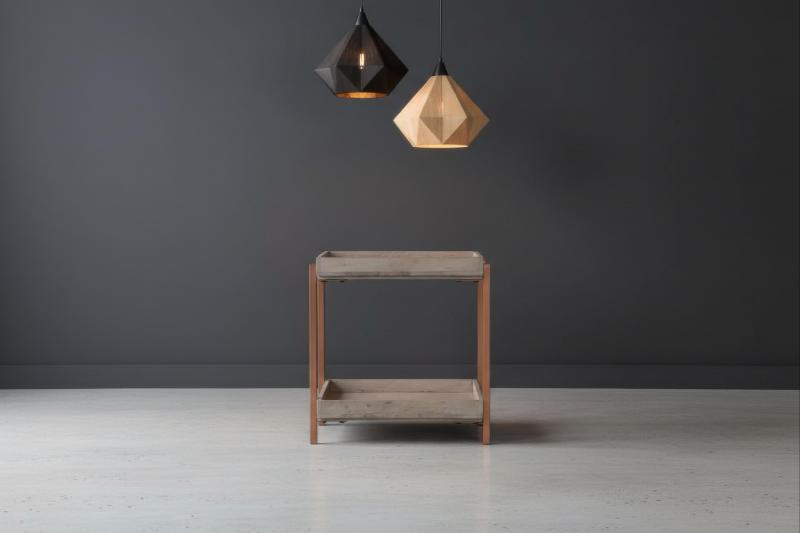 WOOD & METAL SIDE TABLE