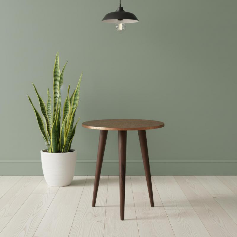 SOLID WOOD & IRON END TABLE
