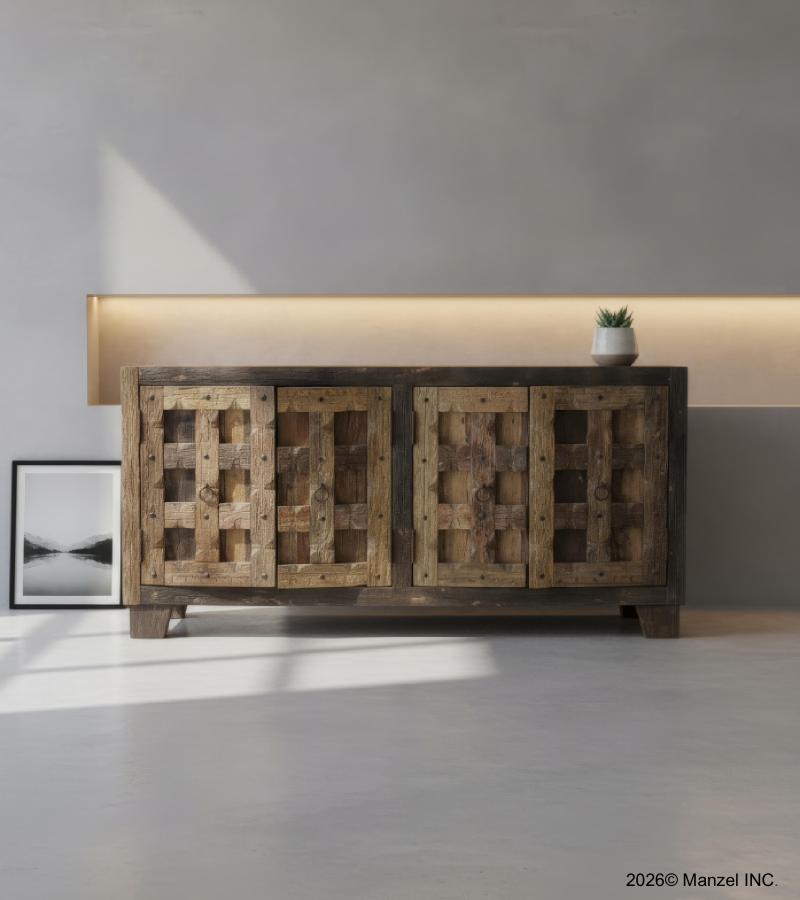 SOLID RECLAIMED WOOD 4 DOOR SIDEBOARD