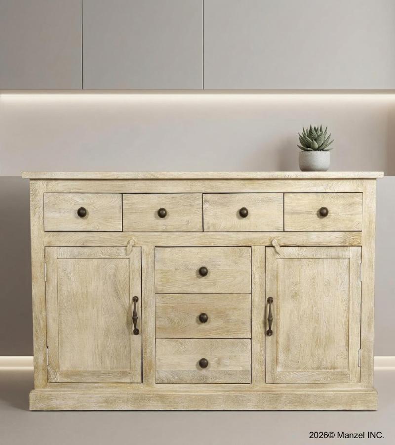 SOLID RECLAIMED TEAK WOOD W/ 7 DRAWERS 2 DOORS