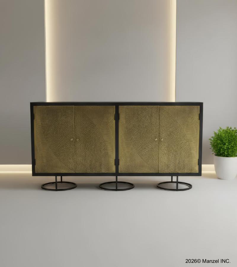 SOLID WOOD & IRON SIDEBOARD