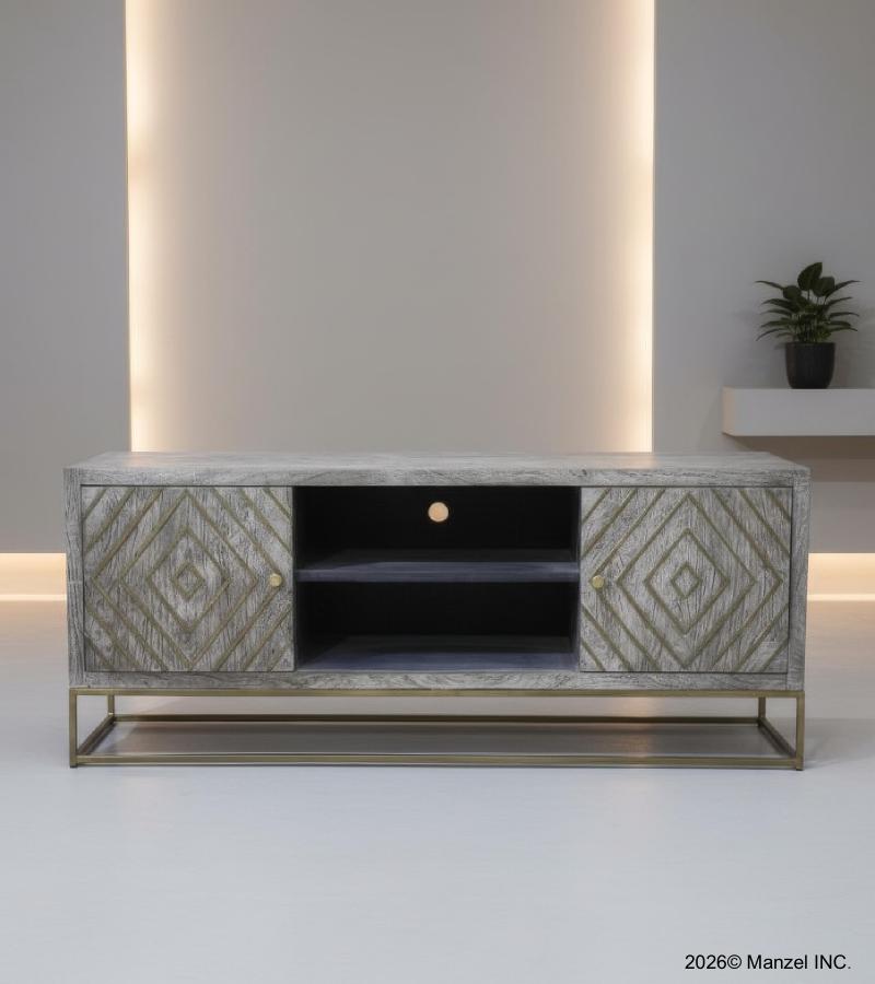 WOOD & IRON MEDIA CONSOLE SIDEBOARD