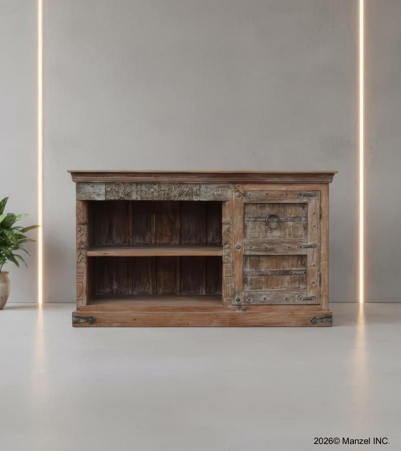 RECLAIMED CARVED TEAK SIDEBOARD 