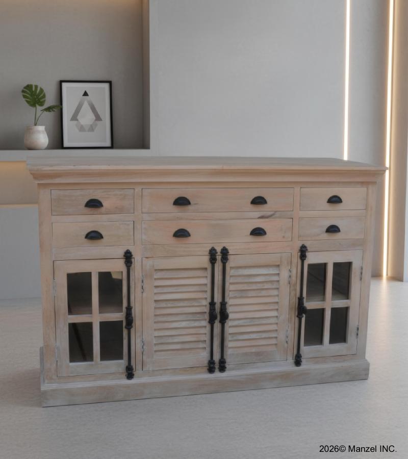 SOLID WOOD 8 DRAWER 4 DOOR SIDEBOARD
