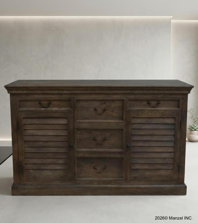 SOLID WOOD SIDEBOARD W/ DRAWERS & DOORS