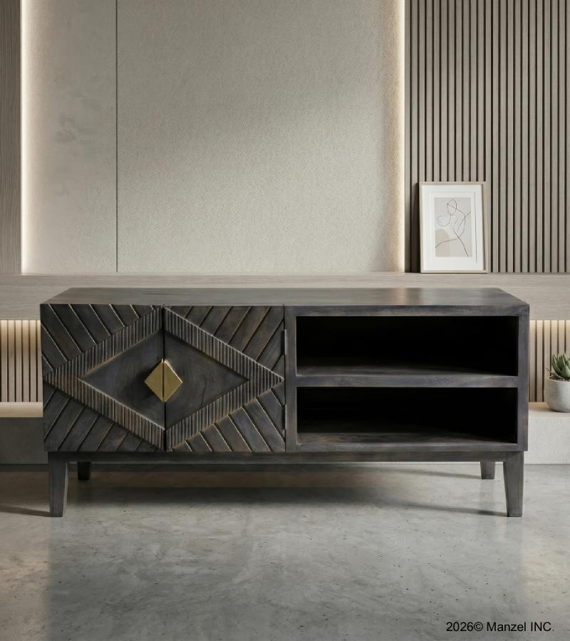 WOOD & IRON MEDIA CABINET SIDEBOARD