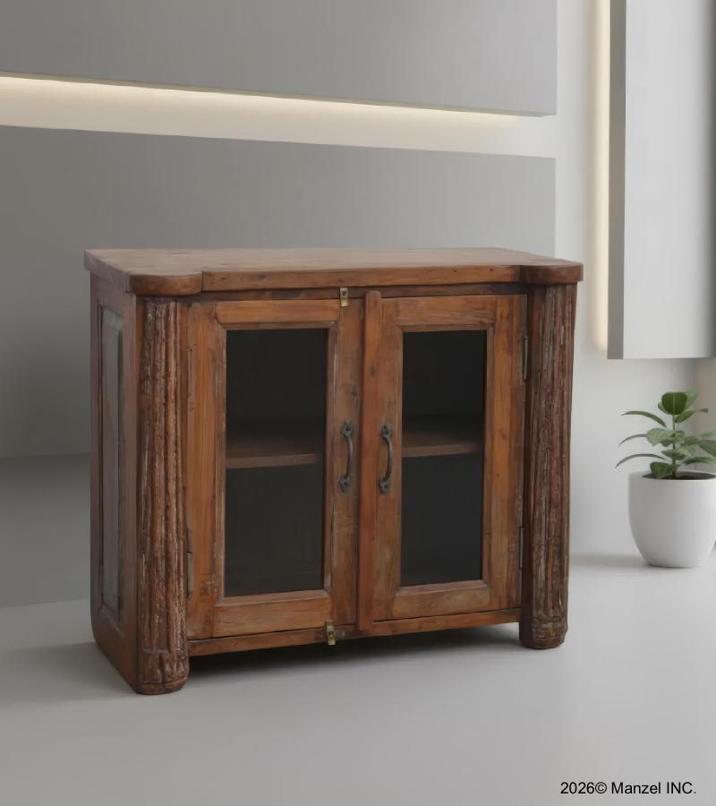 SOLID RECLAIMED TEAK WOOD 2  DOOR CABINET 